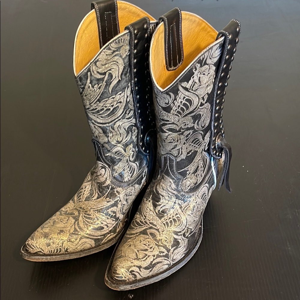 Old Gringo Elegant Black/Gold Western Boot